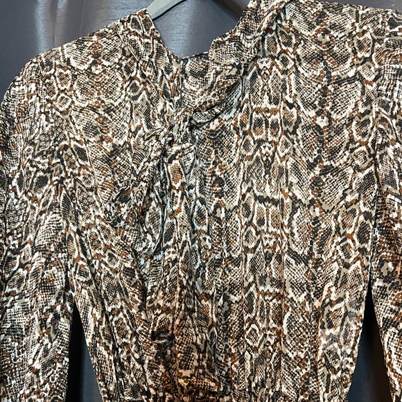 Zara Animal Snake Print Belted Mini Dress - Picture 4 of 9